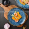 Denim Blue Dinner Plate Kiln Changed Ceramic Dinnerware Set of 4