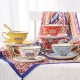Traditional Chinese Enamel Tea Cup with Saucer Bone China Coffee Cup Set