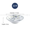 Japanese Blue and White Ceramic Deep Plates Pasta Bowl 7" Set of 4