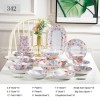 Japanese Ceramic Dinner Set Blue and White Dinnerware Set 46-Piece