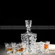 Glacier Whisky Glass Cup With Bottle Large Whisky Drinkware Set 7 Pcs