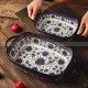 Creative Pastoral Tableware Ceramic Baking Pan Binaural Serving Plate