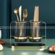 Glass Cutlery Holder Fork/Knife/Spoon/Chopsticks Container Drain Rack