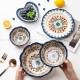 Pastoral Tulip Tableware Ceramic Dinnerware Bowls Plates