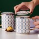 Fashion Porcelain Mugs With Lids and Spoon Breakfast Cups Drink Cups