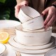 Simplism Gilt Edging White Tableware Ceramic Dinnerware Combination