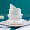 Bone China Dinnerware Set With Plates Bowls Simplism Tableware 48 Pcs