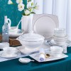 Bone China Dinnerware Set With Plates Bowls Simplism Tableware 48 Pcs