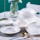 Simplism Bone China Cube Dinnerware Set Pure White Ceramic Utensils