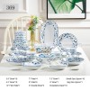 Japanese Ceramic Dinner Set Blue and White Dinnerware Set 46-Piece