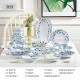 Japanese Ceramic Dinner Set Blue and White Dinnerware Set 46-Piece
