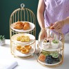 Ceramic Cake and Dessert Table Stand in the Form of a Birdcage Display Shelf for Afternoon Tea