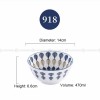 Japanese Blue and White Ceramic Bowl Underglazed 5.5" Bowl Set of 4