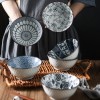 Nostalgic Charm: Japanese-inspired Ceramic Rice Bowls 5"