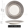 Nordic White-grey-gold Dinner Plate Weiss Series Ceramic Electroplating Shallow Plate