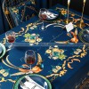 Rococo Tablecloth Blue Table Cover Retro Style Velvet Table Cloth