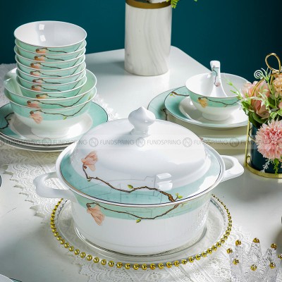 Bloom Flower & Tree Tableware Set Ceramic Dinnerware Set 48-Piece Bloom Flower & Tree Tableware Set Ceramic Dinnerware Set 48-Piece