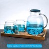 Gradient Blue Glass Kettle and Cup Set High Temperature Resistant Pitcher with Mugs