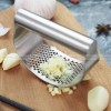 Stainless Steel Manual Garlic and Ginger Masher with Ring Handle