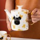 세라믹 마시는 세트 만화 패턴 주전자 컵 세트 차 & 커피 트레이 포함 세트