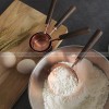 Thickened Copper Plated Baking Spoon Wooden Handle Measuring Cup Set of 4