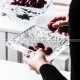 Engraved Crystal Glass Fruit Plate Square Fruit Bowl Fruit Bucket