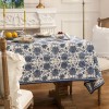 Blue Tangyun Grass Tablecloth Spun Line Desk Cover Vintage Table Cloth