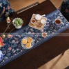 Lanruoting Table Runner Chinese Tea Table Runner Blue Long Table Cover