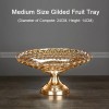 Golden Elegance: Gilded Crystal Glass Fruit Tray High-foot Serving Bowl