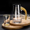 Golden Elegance: Baijiu Glass Spirit Cups Ensemble with Dispenser and Rack