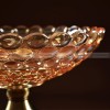 Golden Elegance: Gilded Crystal Glass Fruit Tray High-foot Serving Bowl