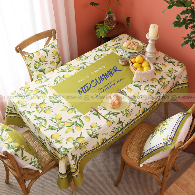 Meet Sicily Tablecloth Fabric Table Cover Lim Green Waterproof Garden Tablecloth