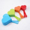 Food Grade Colored Plastic Measuring Spoon Heart-shaped Spoons 4 Pcs