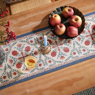 Puno Table Runner Pastoral Vintage Cotton Waterproof Table Runner Puno Table Runner Pastoral Vintage Cotton Waterproof Table Runner