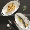 White Ceramic Tableware Irregular Shape Dinnerware Black Rim Plate