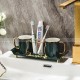 Nordic Ceramic Wash Cup Set Couple Teeth Cylinder Storage Tray