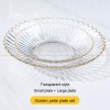 Nordic Elegance Crystal Glass Golden-rim Fruit Bowl and Salad Plate