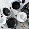 Pure White Flower Edge Ceramic Lace Dinnerware Set - Bowl and Soup Plate