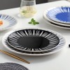 Nordic Ceramic Tableware Simple Line Pattern Disc Snack Dinner Plate