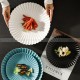Ceramic Dinnerware Disc Chrysanthemum Flat Plate Minimalism Plate