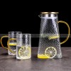 Sculpted Elegance: Hammered Borosilicate Glass Water Set with Pitcher and Cups