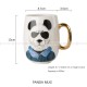 Animal Head Pattern Cups Coffee Mug Tea Cup Porcelain Milk Cup 650ml