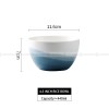 Ceramic Tableware Landscape Painting Dinnerware Gradient Bowls Plates