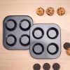 GlideBake Nonstick 4-Cup Muffin Cake Pan – FDA-Approved Pudding Mold