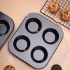 GlideBake Nonstick 4-Cup Muffin Cake Pan – FDA-Approved Pudding Mold