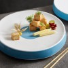 Ceremony Tableware Mood Hollow Platter Underglazed White-blue Thick Base Plate