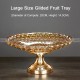 Golden Elegance: Gilded Crystal Glass Fruit Tray High-foot Serving Bowl