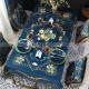 Rococo Tablecloth Blue Table Cover Retro Style Velvet Table Cloth