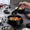 Frosted Tableware Black Ceramic Dinnerware Untensils Bowls Plates