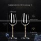 Diamond Crystal Goblet Red Wine Glass Set of 2 With Portable Suitcase
